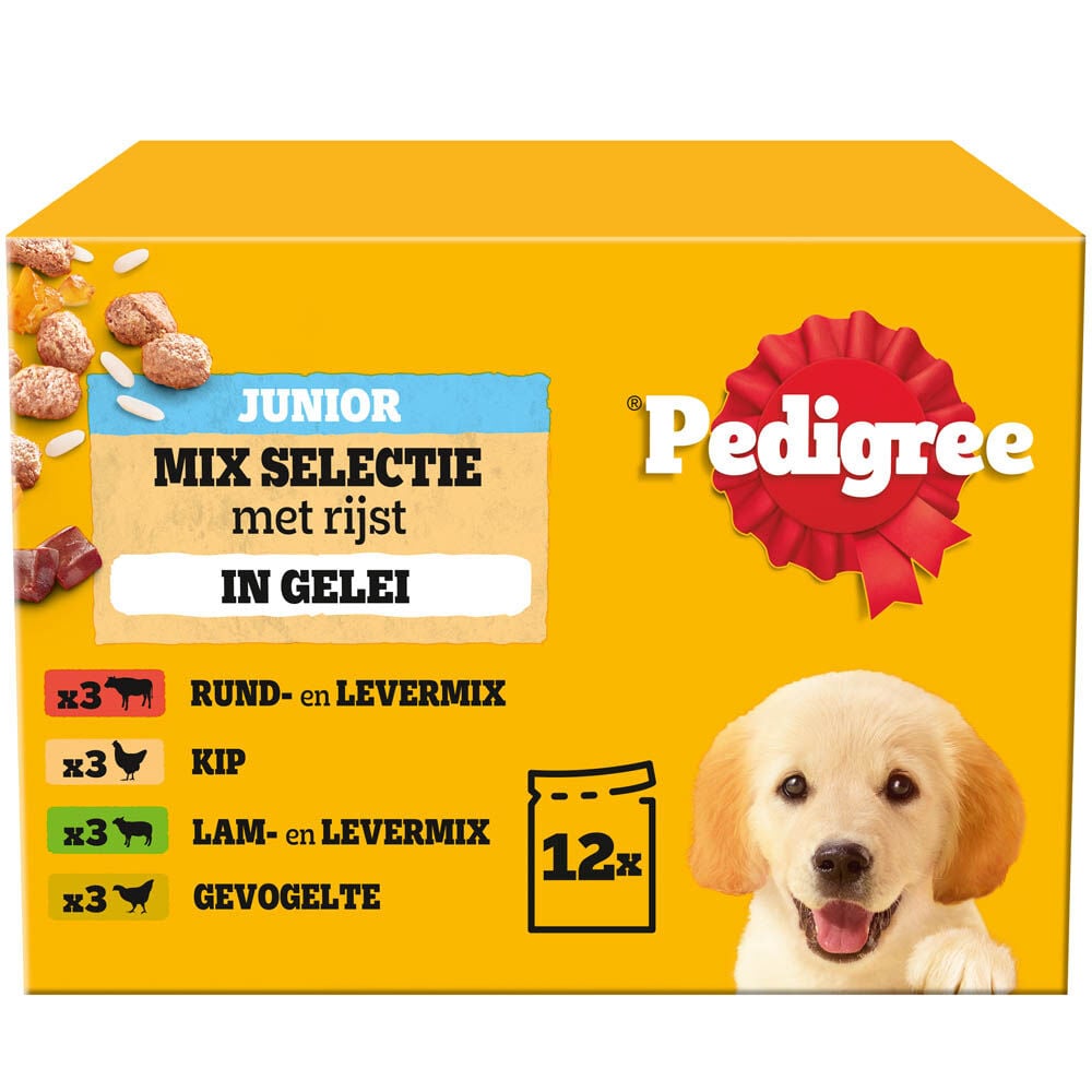 Pedigree Junior Mix Selectie In Gelei - Hondenvoer