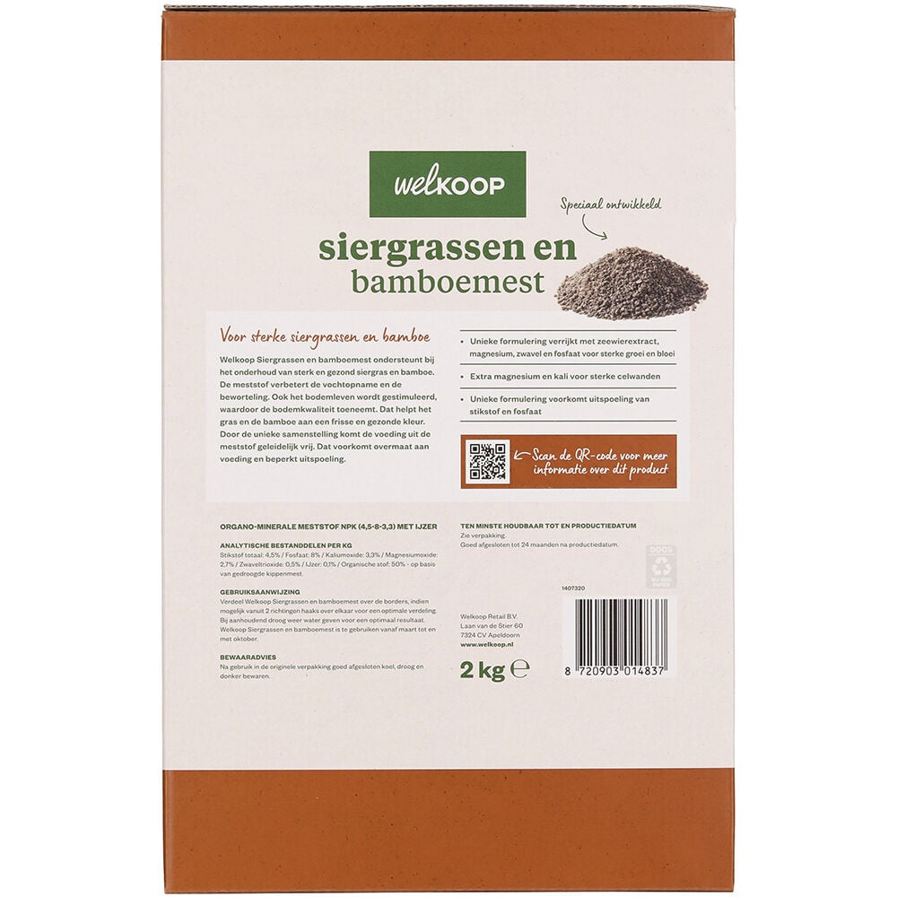 Welkoop - Siergrassen- en Bamboemest - 20 m2 - 2 Kilogram