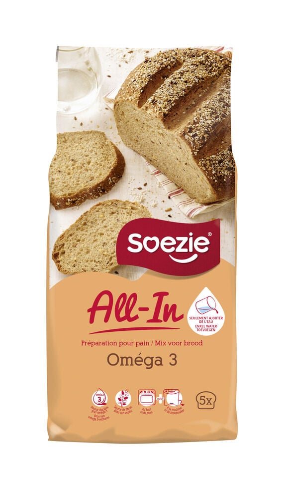 Soezie All-in-mix Omega 3 brood - Broodmeel - 2.5 Kilogram
