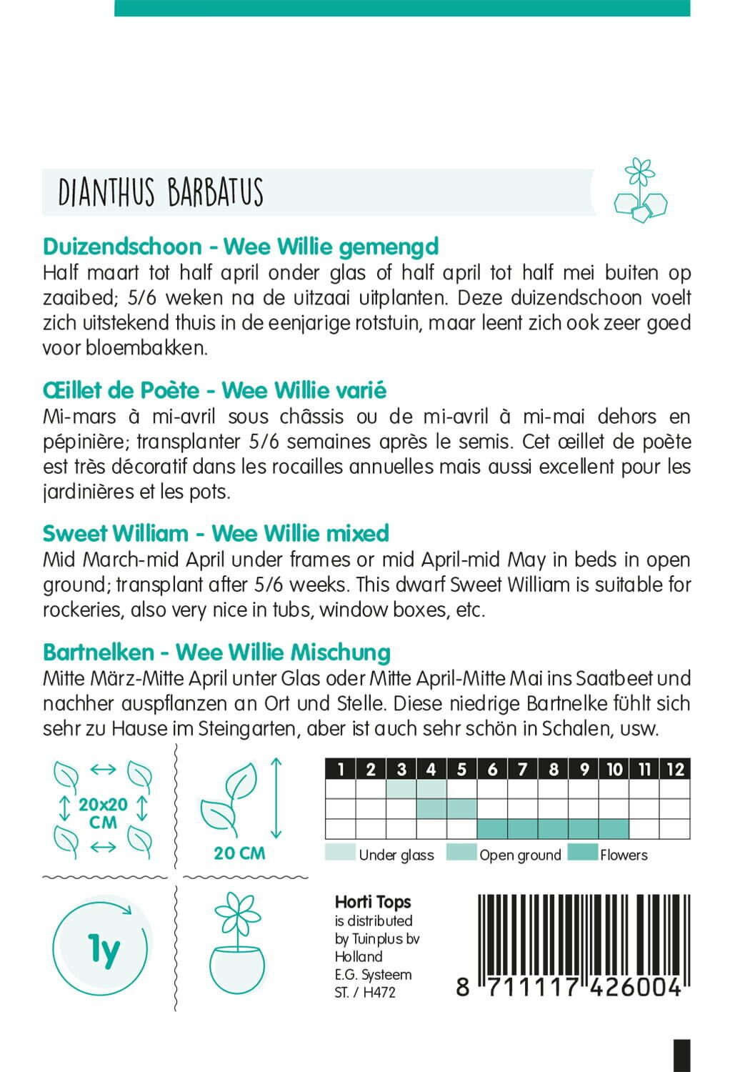 Hortitops Duizendschoon Wee Willy - Bloemzaden