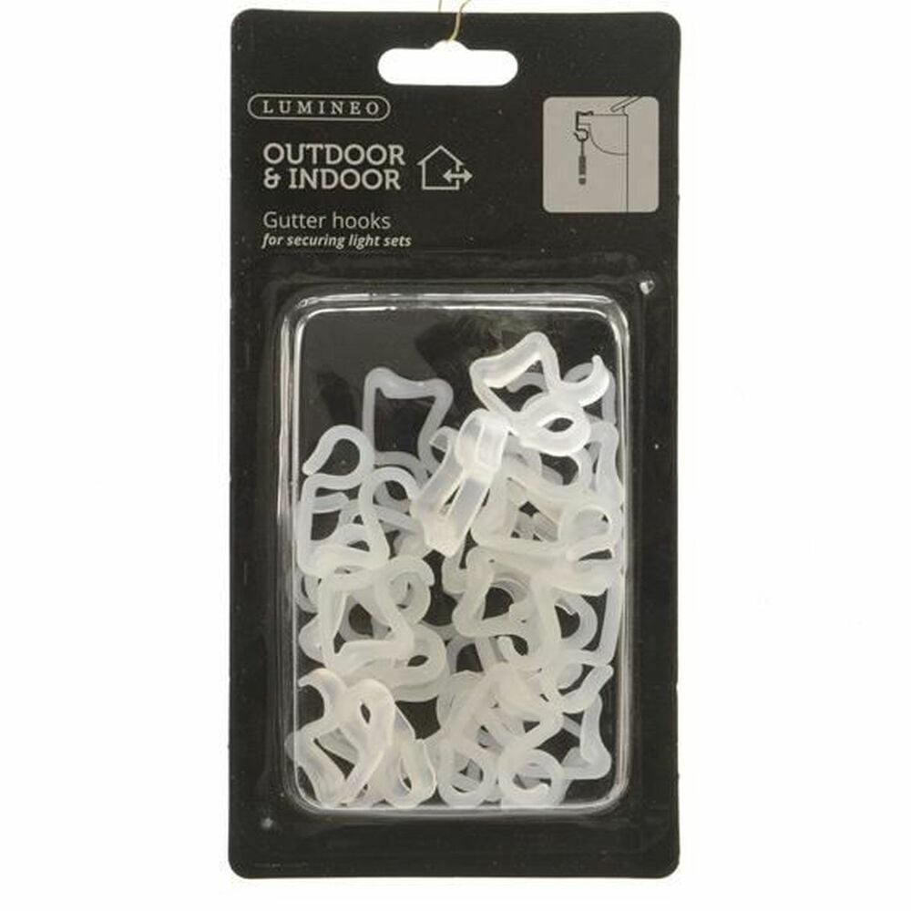 Lumineo - Dakgoothaakjes - Voor lichtstring - 24 stuks Lumineo - Dakgoothaakjes - Voor lichtstring - 24 stuks