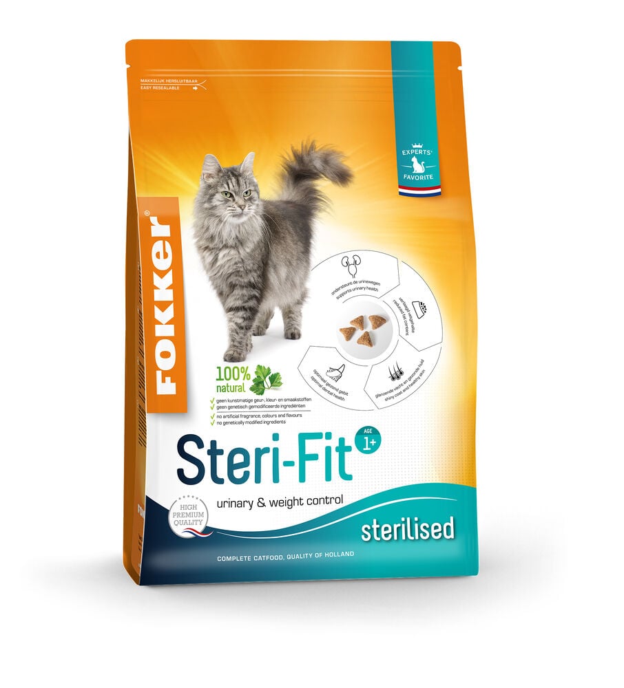Fokker Steri-Fit - Kattenvoer - 10 Kilogram - rijst, kip Fokker Steri-Fit - Kattenvoer - 10 Kilogram - rijst, kip