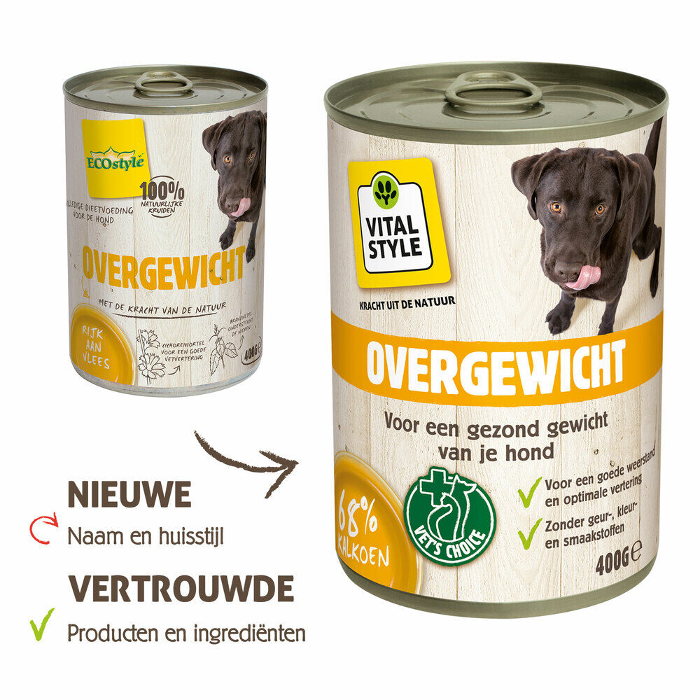VITALstyle Overgewicht - Hondenvoer - 400 Gram - kalkoen