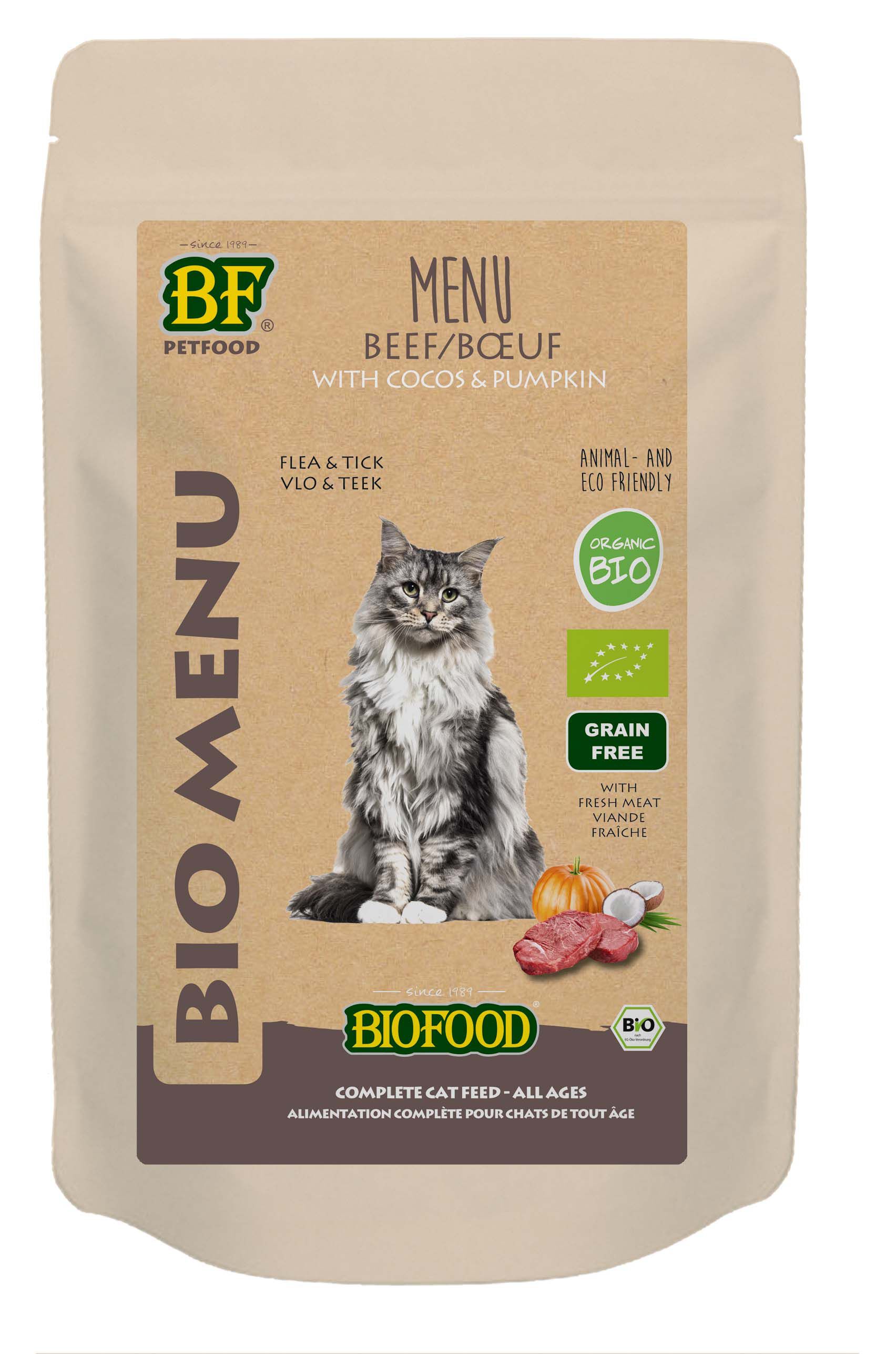 Biofood Biomenu Vlo & Teek - Kattenvoer - 100 Gram - rund Biofood Biomenu Vlo & Teek - Kattenvoer - 100 Gram - rund