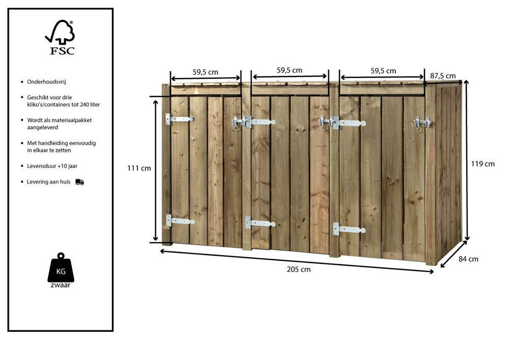 Volente Andre - Containerombouw - 119x87.5x205 cm