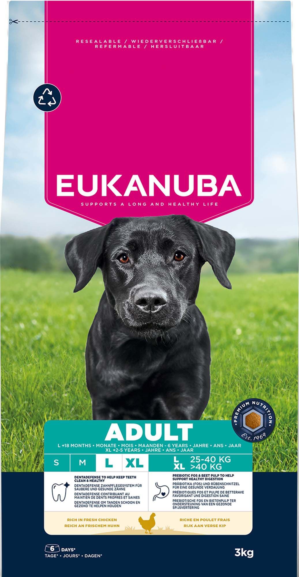Eukanuba Adult Large/Extra Large - Hondenvoer - 3 Kilogram - kip Eukanuba Adult Large/Extra Large - Hondenvoer - 3 Kilogram - kip