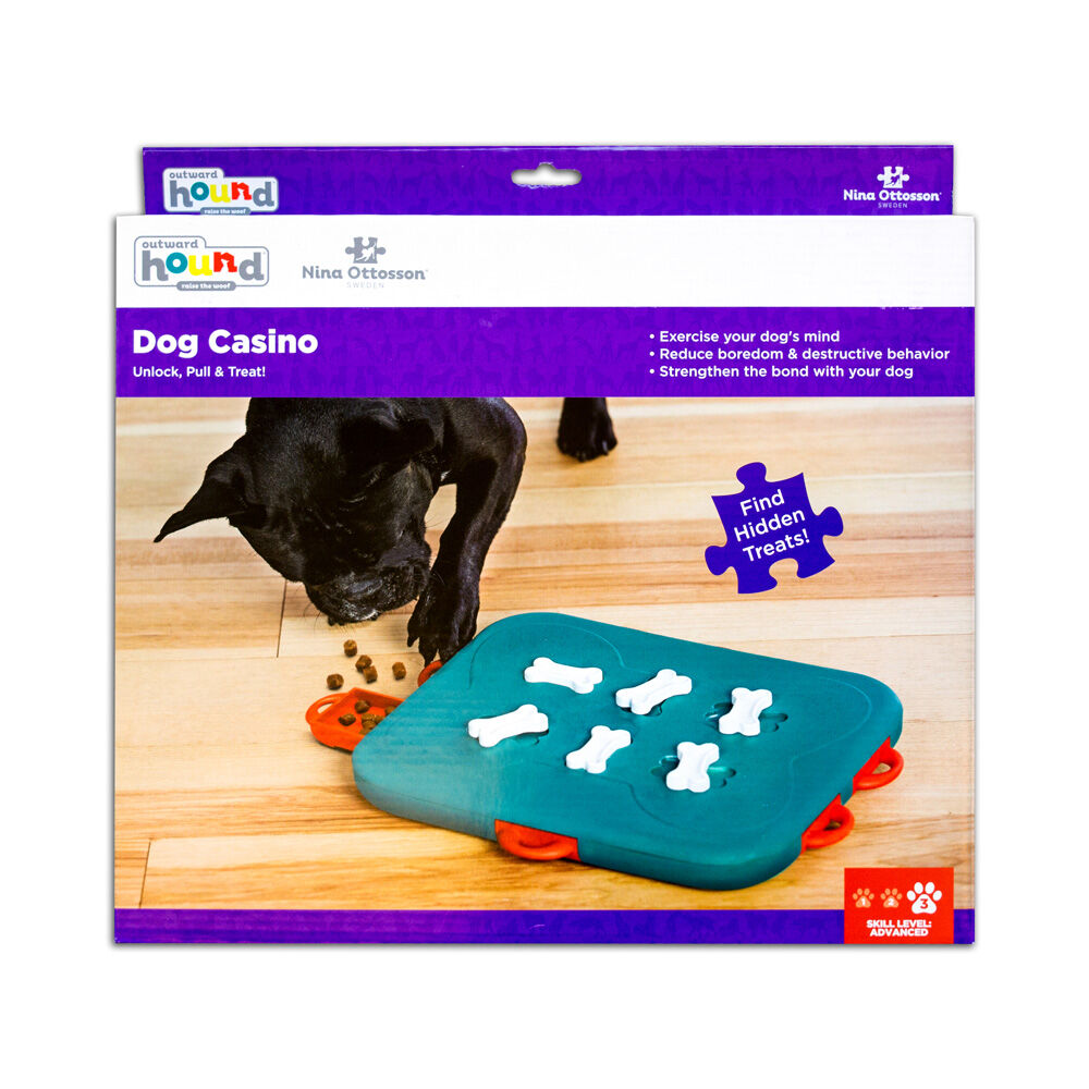 Nina Ottoson Dog Casino - Puzzel - Hondenspeelgoed - Turquoise - 5x30x36 cm