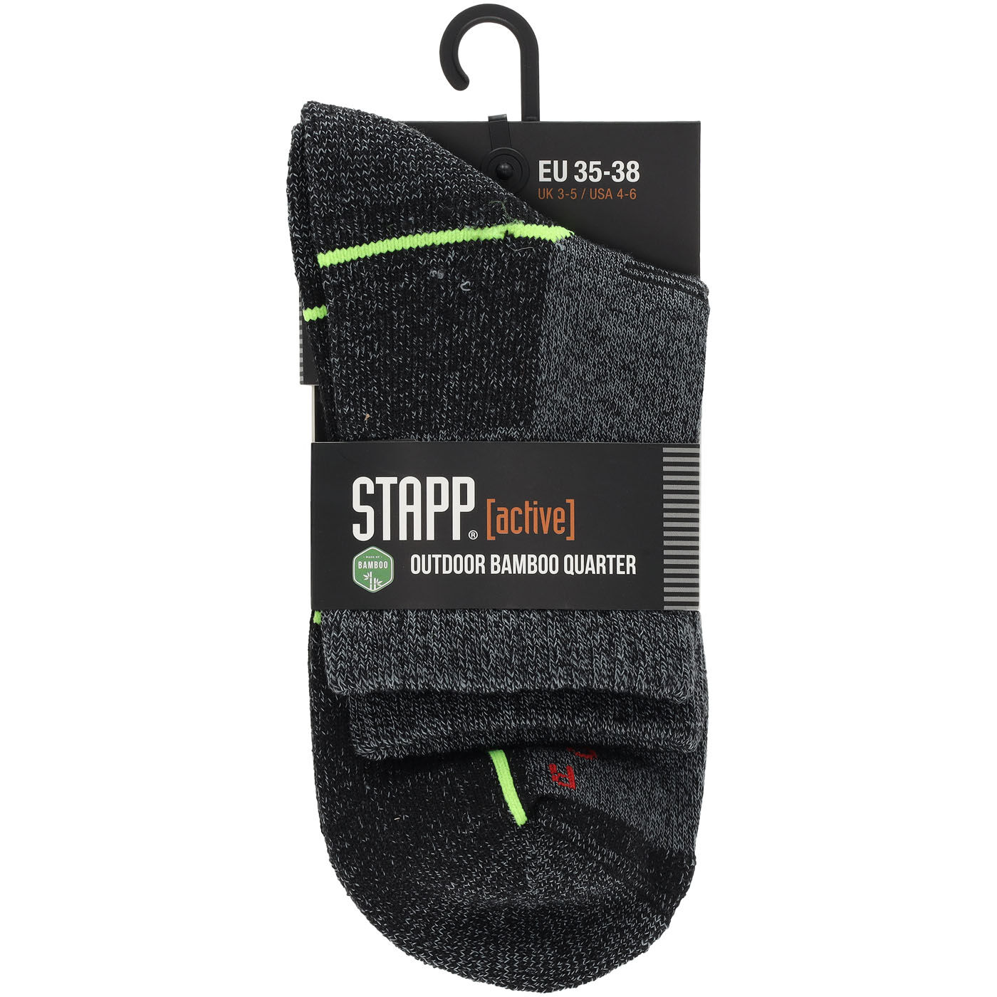 STAPP Bamboo Quarter - Wandelsokken - Zwart - 35-38 STAPP Bamboo Quarter - Wandelsokken - Zwart - 35-38