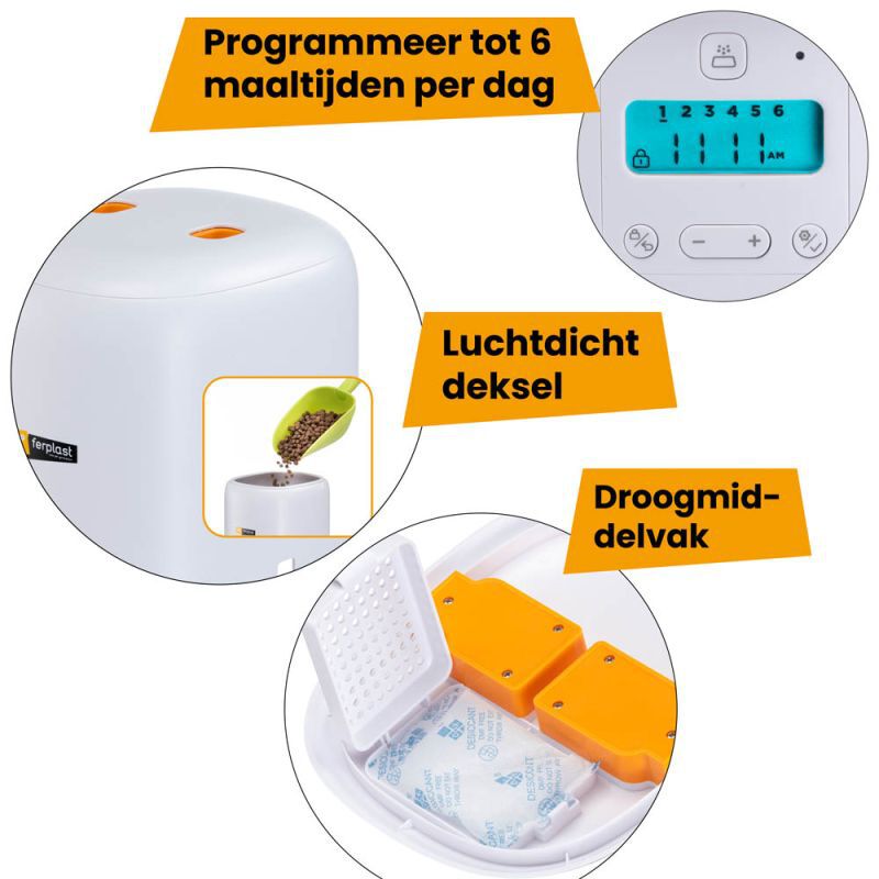 Ferplast Risto pet - Automatische kattenvoerbak - Oranje - xx cm