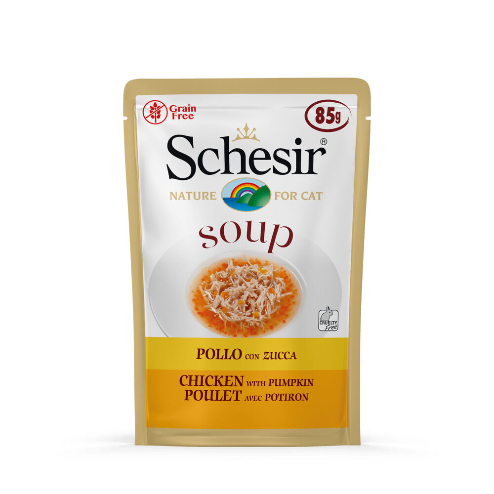 Schesir Soup - Kattenvoer - 85 Gram - groente, kip Schesir Soup - Kattenvoer - 85 Gram - groente, kip