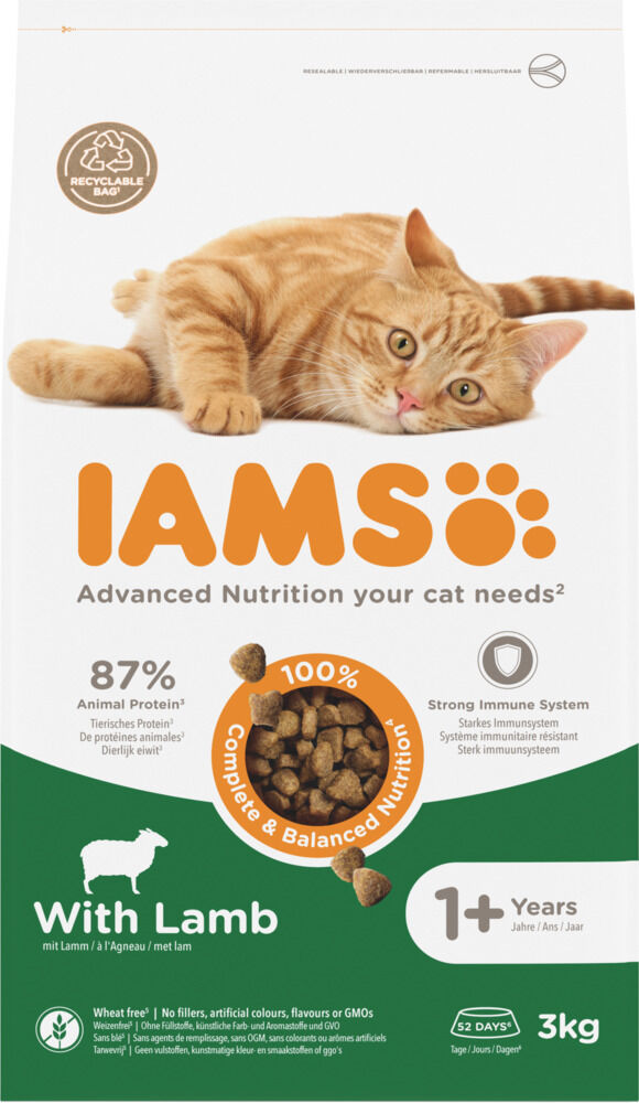 IAMS Adult - Kattenvoer - 3 Kilogram - lam, kip