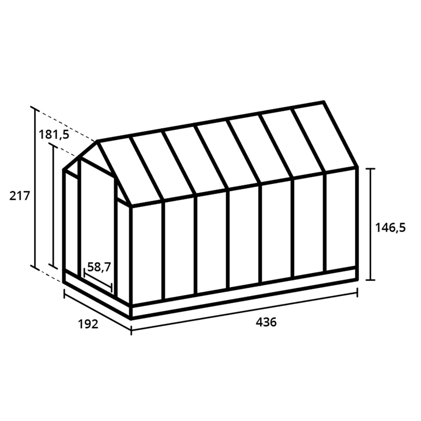 Royal Well Kate V Full Options - Tuinkas - Wit - 217x192x436 cm - Veiligheidsglas