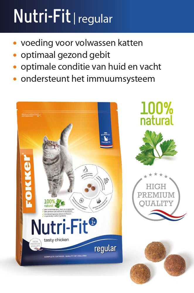 Fokker Nutri-Fit - Kattenvoer - 10 Kilogram - rijst, kip