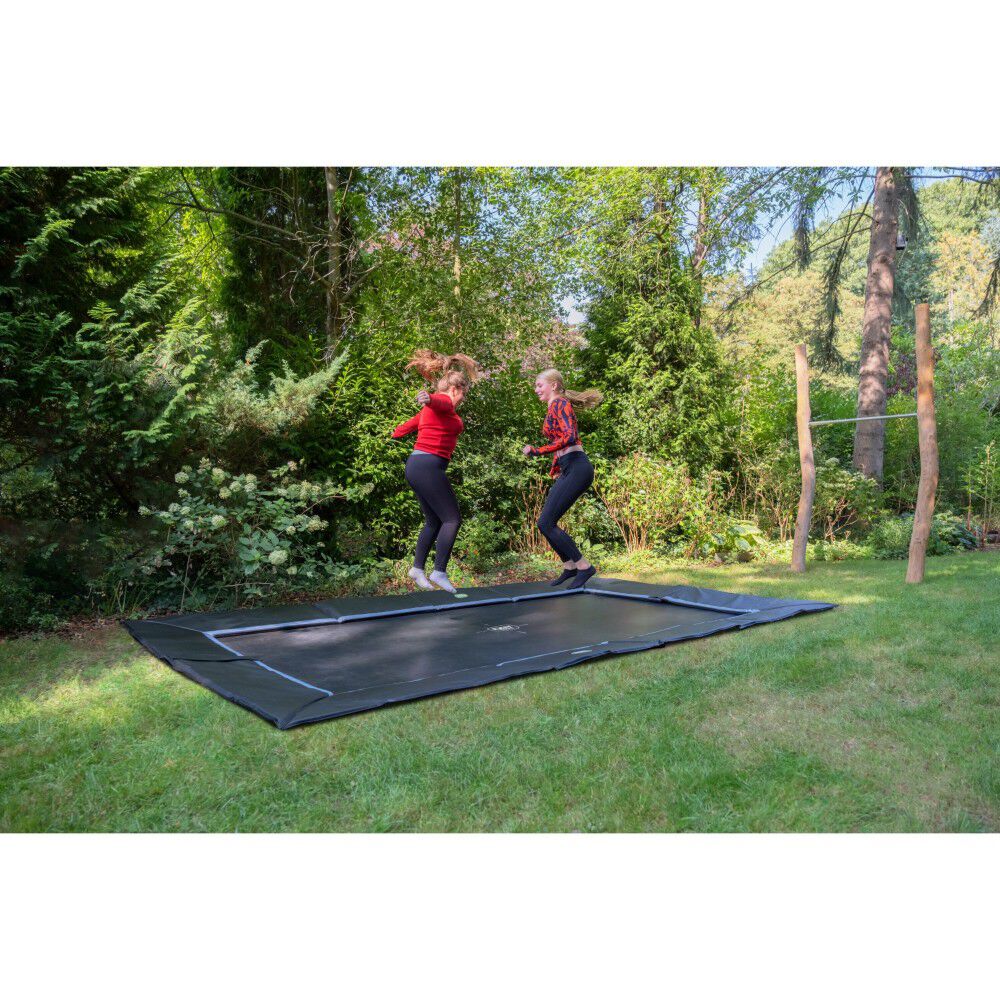 EXIT Dynamic groundlevel - Trampoline - Zwart - 305x519 cm