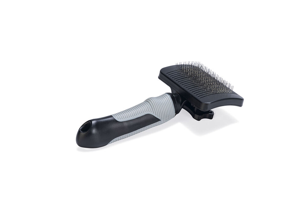 Beeztees - Zelfreinigende slicker hondenborstel - Zwart - M