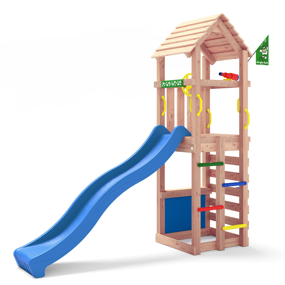 Jungle Gym Moss Grenen - Speeltoestel - Blauw - Grenenhout