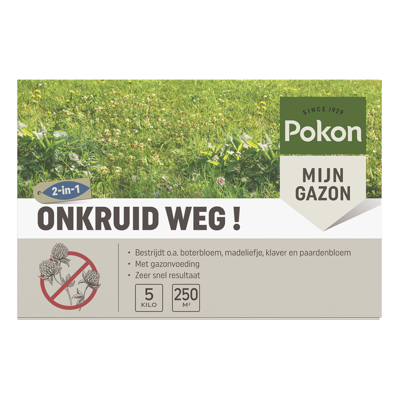 Pokon Onkruid Weg! - Gazonmeststof - 250 m2 - 5000 Gram Pokon Onkruid Weg! - Gazonmeststof - 250 m2 - 5000 Gram