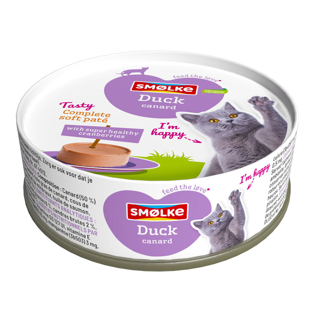 Smölke Soft Paté - Kattenvoer - 80 Gram - eend Smölke Soft Paté - Kattenvoer - 80 Gram - eend