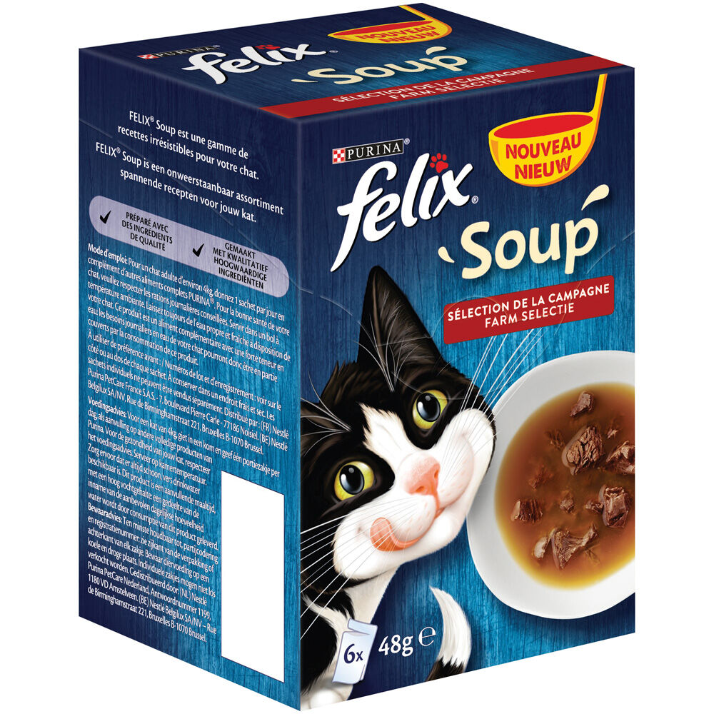 Felix Soup Countryside - Kattensnack - 288 Gram - kip, rund Felix Soup Countryside - Kattensnack - 288 Gram - kip, rund