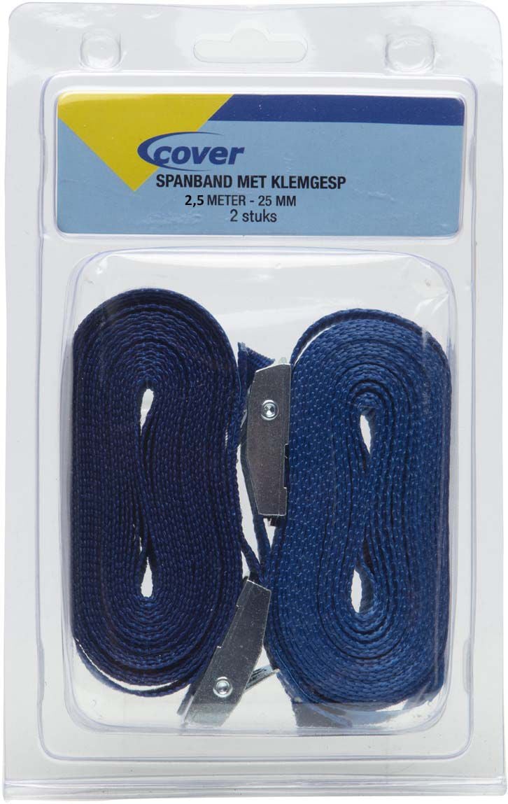 Cover - Spanband met klemgesp 2,5m x 25mm