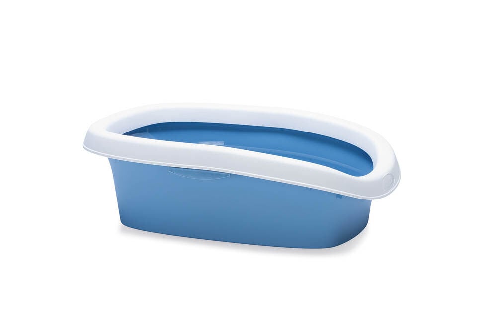 Stefanplast Sprint 10 - Kattenbak - Open - Wit Blauw - 14x43x31 cm