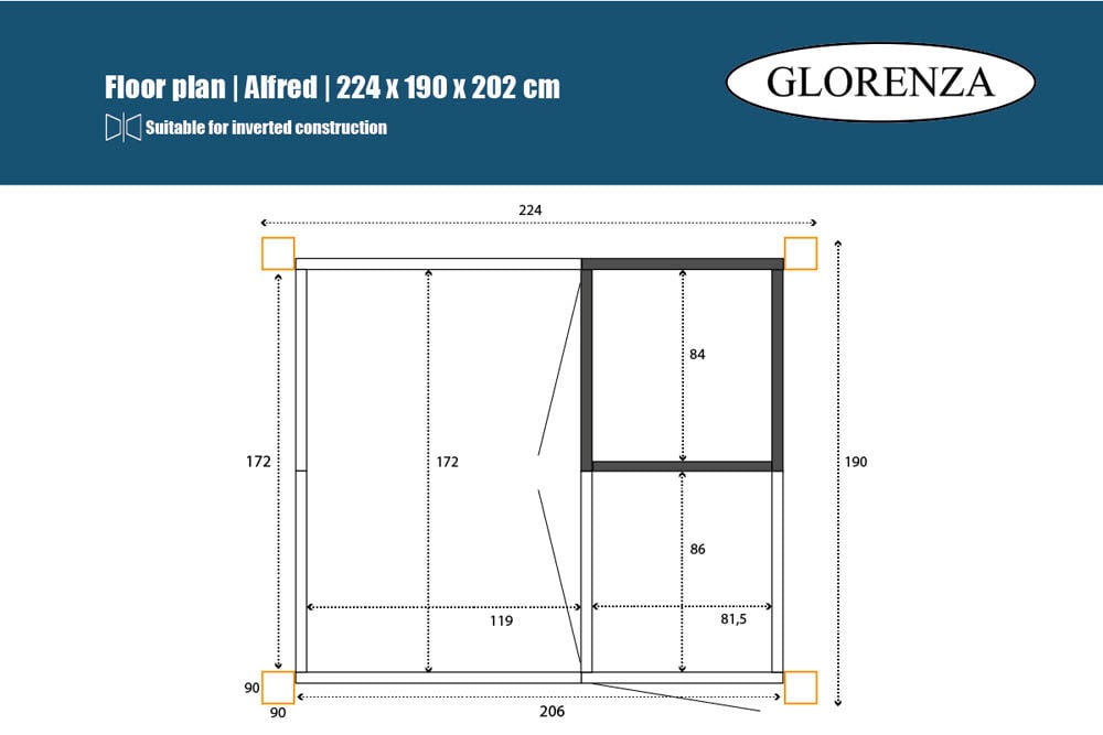 Glorenza Alfred - Kattenren - Antraciet - 202x190x224 cm