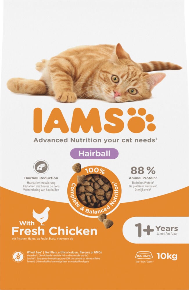 IAMS Adult Hairball Control - Kattenvoer - 10 Kilogram - kalkoen, kip IAMS Adult Hairball Control - Kattenvoer - 10 Kilogram - kalkoen, kip