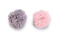 Beeztees Balletjes Orco Wol - Kattenspeeltjes 2 stuks - Grijs Roze - 4 cm