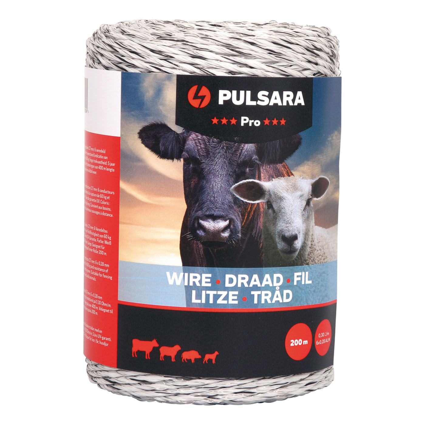 Pulsara Pro - Schrikdraad - 15 cm - 200 Meter - Wit - 10.5 cm - 20000 cm Pulsara Pro - Schrikdraad - 15 cm - 200 Meter - Wit - 10.5 cm - 20000 cm