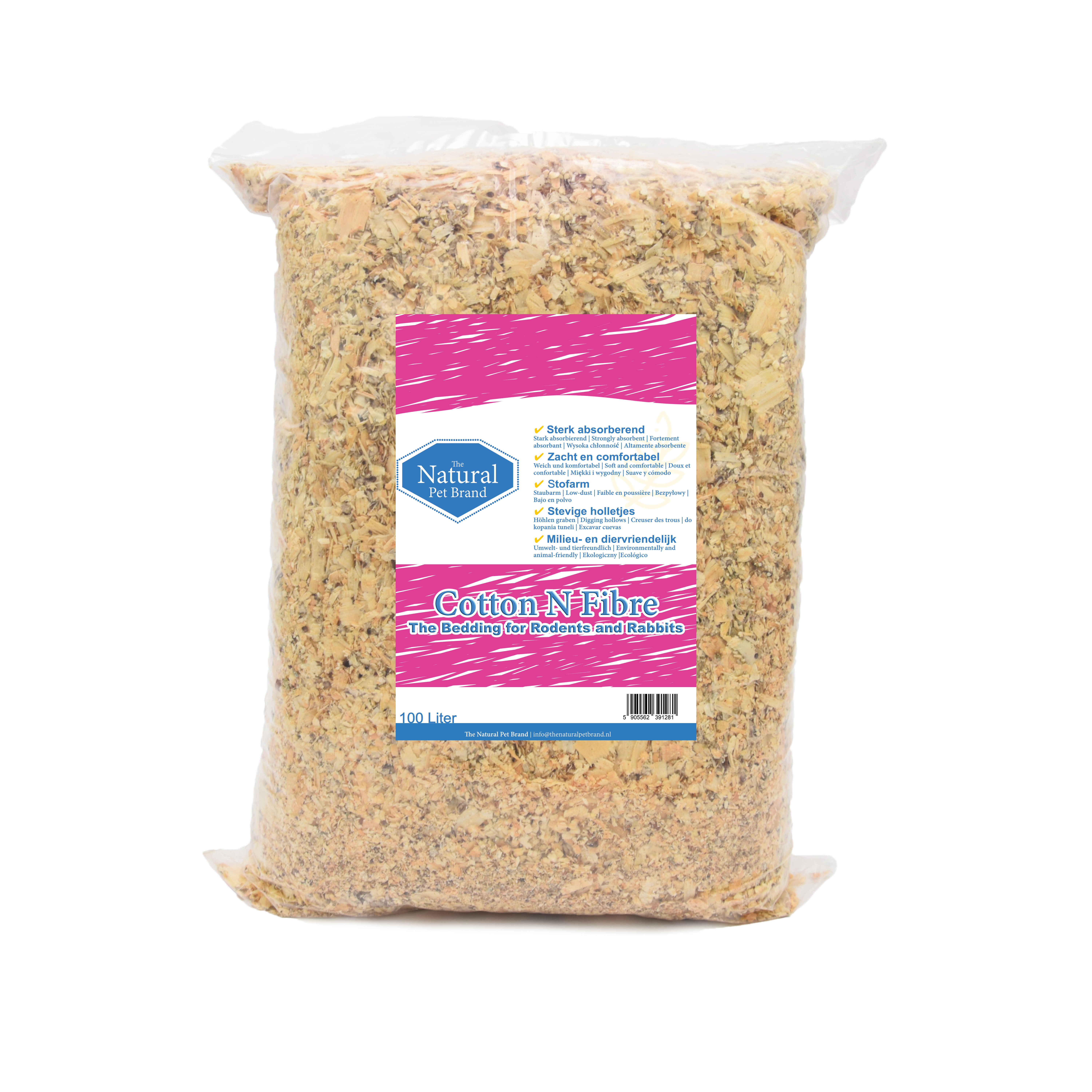 The Natural Pet Brand Cotton N Fibre - Bodembedekking - 100 Liter The Natural Pet Brand Cotton N Fibre - Bodembedekking - 100 Liter