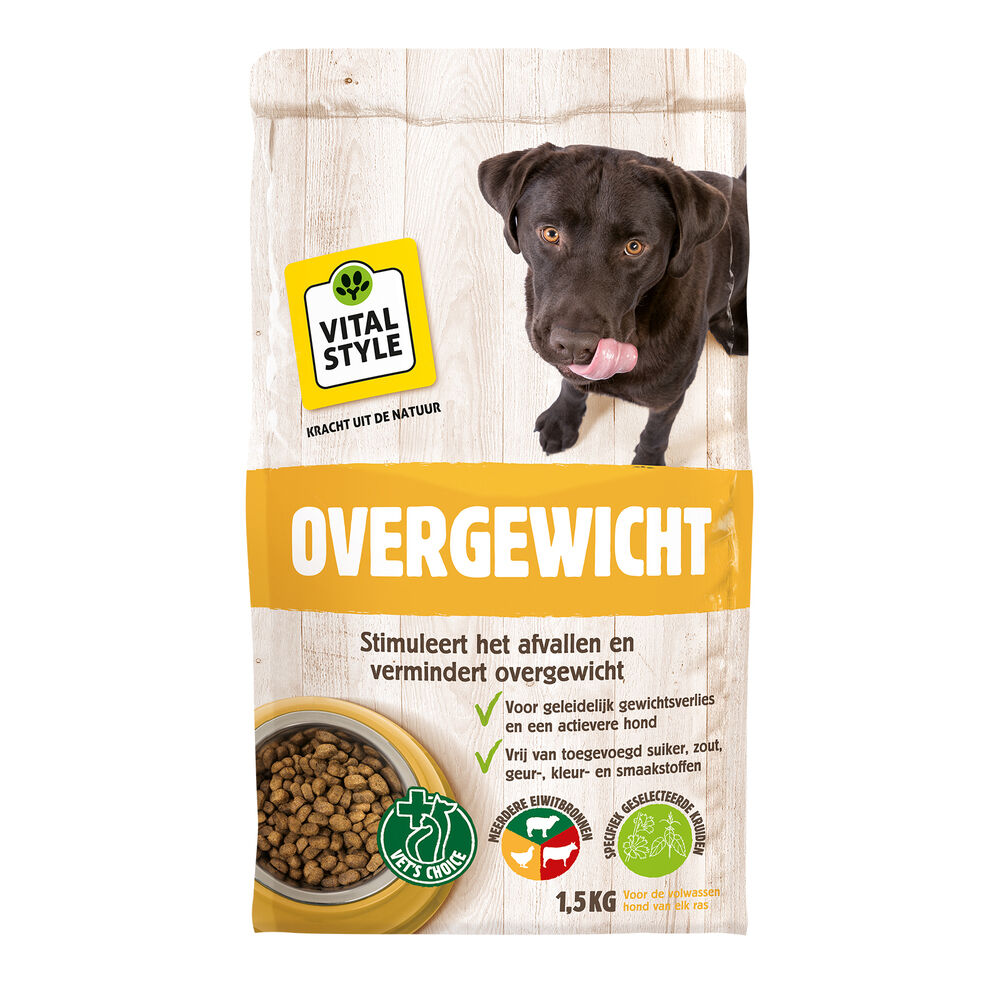 Vitalstyle Overgewicht - Hondenvoer - 1.5 Kilogram - rund, varken, lam