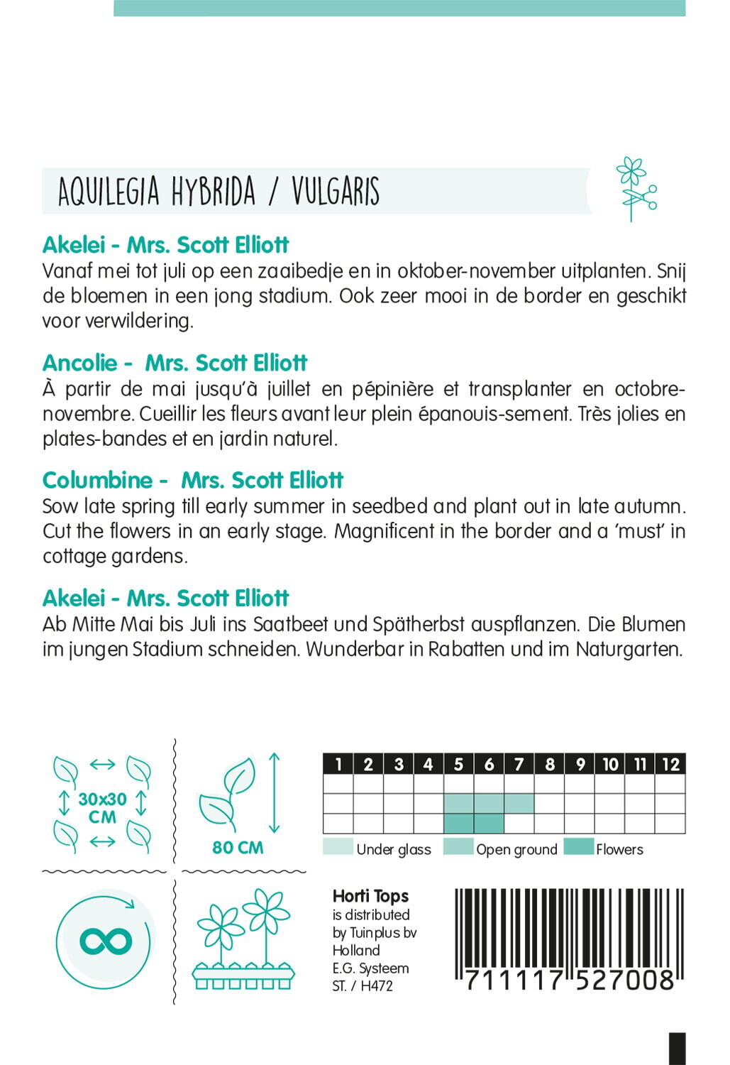 Hortitops Akelei mrs. Scott Elliot - Bloemzaden