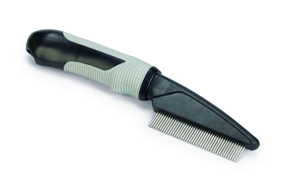 Beeztees Roterend - Verzorgingskam - Zwart / Grijs - Fijn