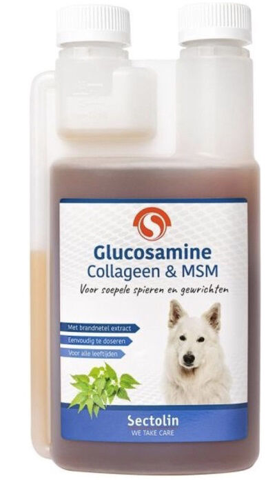 Sectolin Glucosamine Collageen & MSM - Gewrichten en spieren Hond - 500 Milliliter Sectolin Glucosamine Collageen & MSM - Gewrichten en spieren Hond - 500 Milliliter