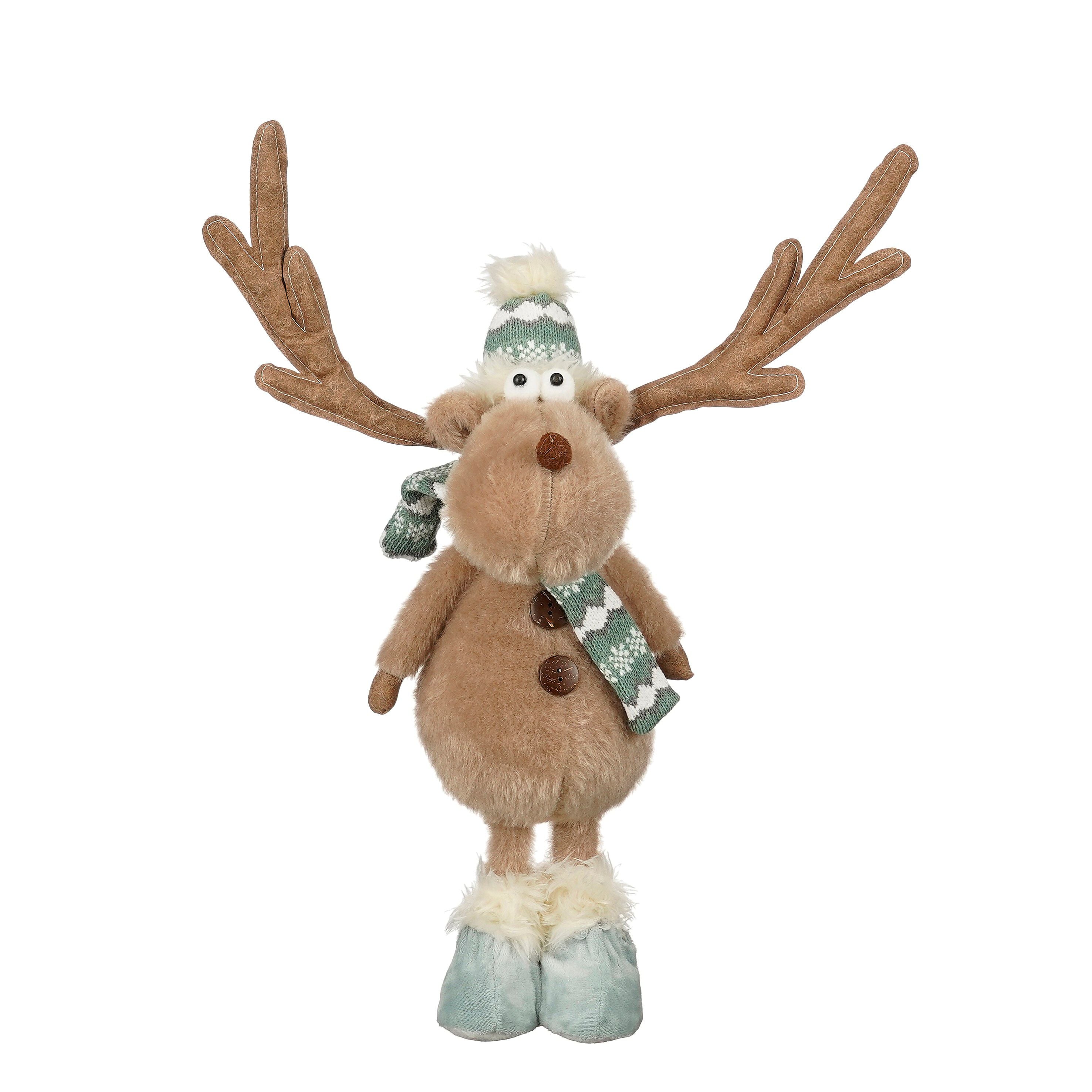 Mica Decorations Staande Hert - Kerstknuffel Mica Decorations Staande Hert - Kerstknuffel