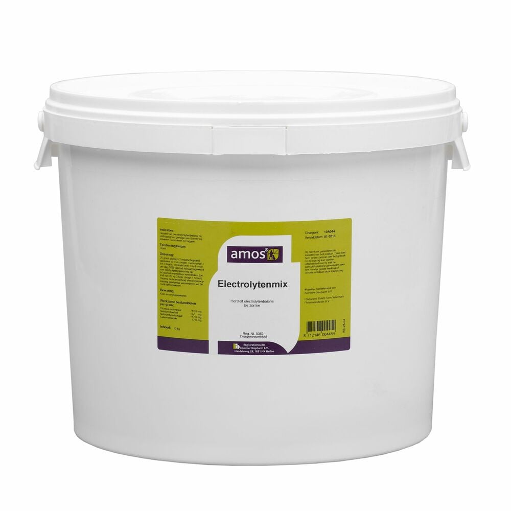 Amos Electrolytenmix - Vochtbalans supplement - 10 Kilogram Amos Electrolytenmix - Vochtbalans supplement - 10 Kilogram