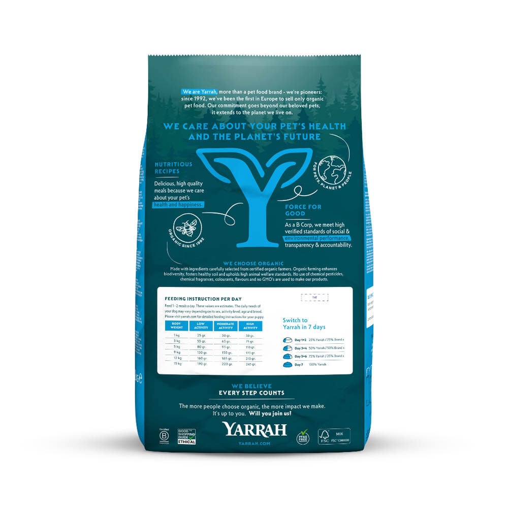 Yarrah Puppy-Adult Small Biologisch - Hondenvoer - 5 Kilogram - kip