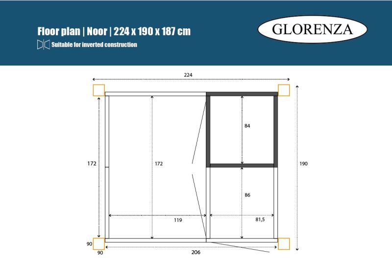 Glorenza Noor - Kattenren - Antraciet - 187x190x224 cm