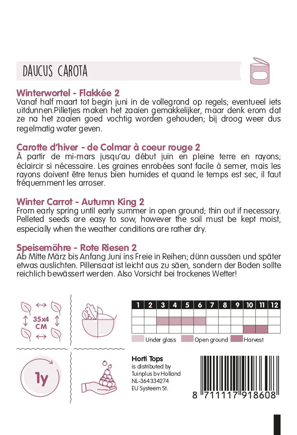 Hortitops Wortelen Daucus carota Winter Flakkeese - Wortelen