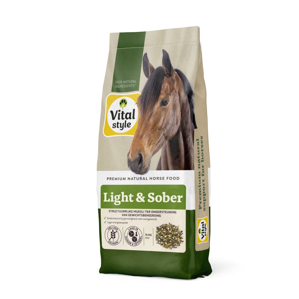 Vitalstyle Light & Sober Muesli - Paardenvoer - 15 Kilogram - Zak