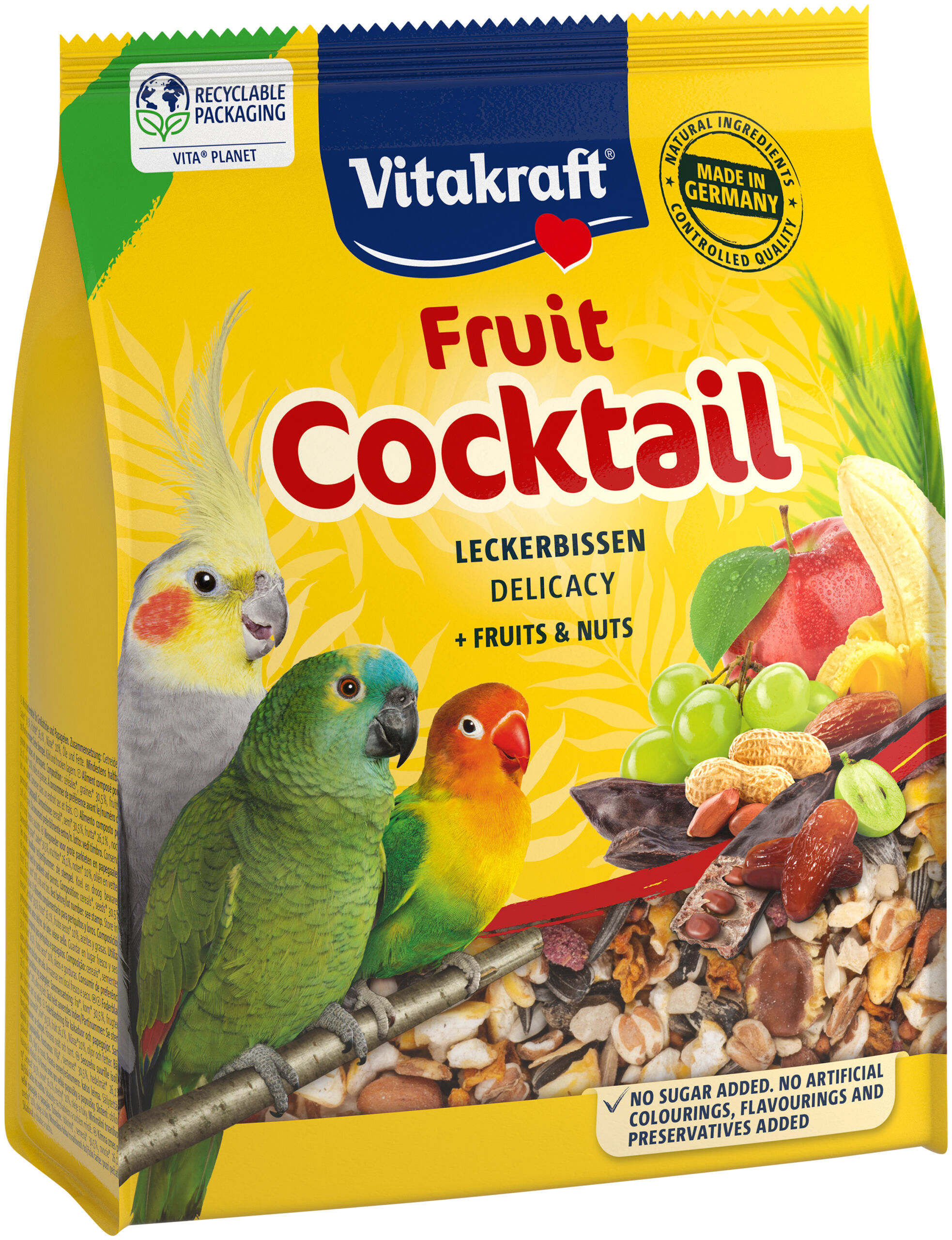 Vitakraft Cocktail Frutti Valkparkiet/Agaproniden - 250 Gram - Bijvoeding opgroei en mengelingen