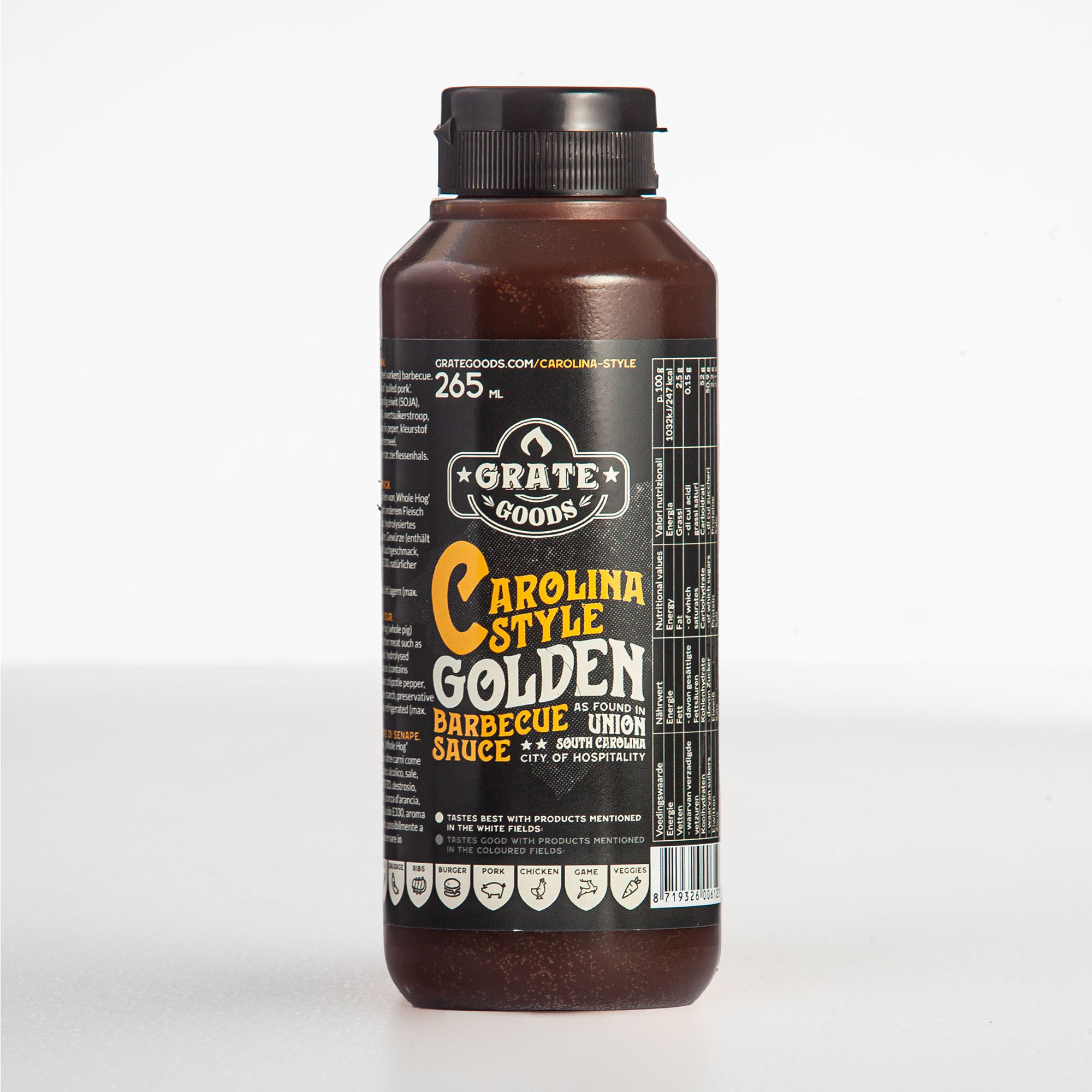 Grate goods Carolina Mustard - BBQ saus - 265 Milliliter - Bruin Grate goods Carolina Mustard - BBQ saus - 265 Milliliter - Bruin