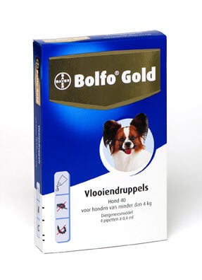 Bolfo Gold Hond 40 - Pipet - Anti vlooien Hond - 4 Stuks - XS Bolfo Gold Hond 40 - Pipet - Anti vlooien Hond - 4 Stuks - XS