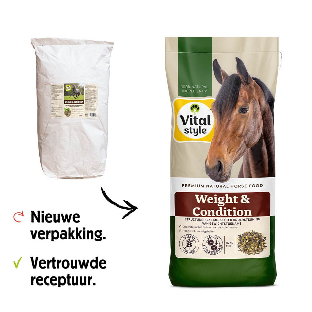 Vitalstyle Weight & Condition Muesli - Paardenvoer - 15 Kilogram - Zak