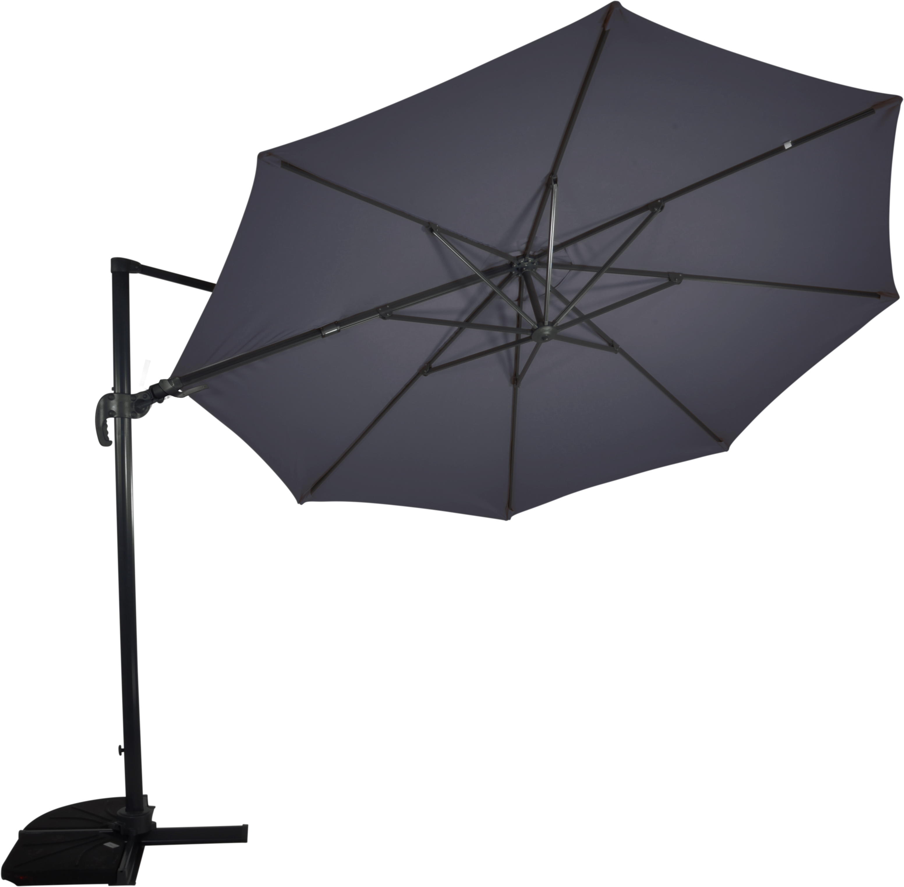 Lesli Virgoflex Kantelbaar - Zweefparasol - Grijs - 350 cm Lesli Virgoflex Kantelbaar - Zweefparasol - Grijs - 350 cm
