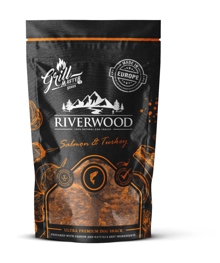 Riverwood Grillmaster Series - Hondensnack - 100 Gram - zalm, kalkoen Riverwood Grillmaster Series - Hondensnack - 100 Gram - zalm, kalkoen
