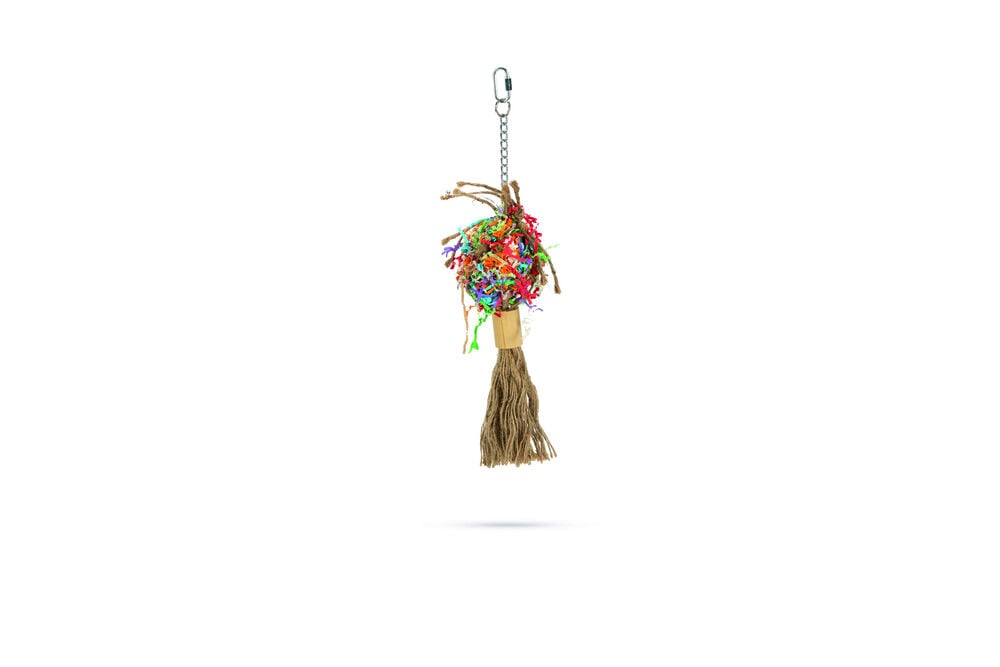 Beeztees Ovi Pluim - Vogelspeeltje - Assorti - 9x9x36 cm Beeztees Ovi Pluim - Vogelspeeltje - Assorti - 9x9x36 cm