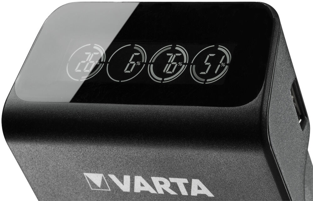 VARTA LCD Lader incl. AA Batterij 4 stuks - Batterij oplader - 4 Stuks