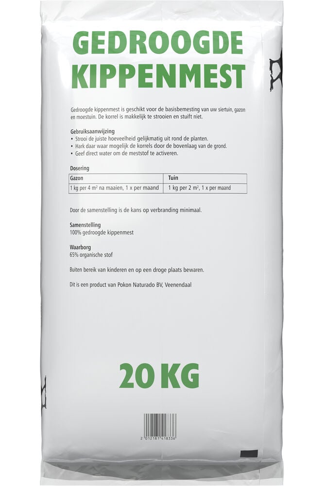 Kippenmest gedroogd - Bodemverbeteraar - 20 Kilogram