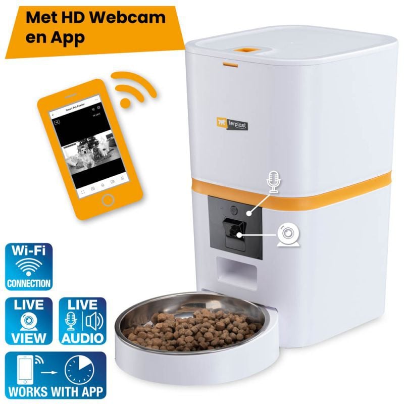 Ferplast Risto pet Smart - Automatische kattenvoerbak - Oranje - xx cm